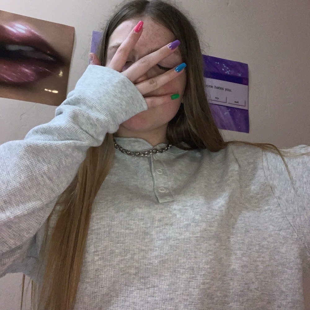 Brandy Melville button sweatshirt